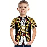 THE PIRATE KING Anime Pirate Captain Boys T-Shirt Funny Knight Tee Crewneck Short Sleeve Loose Fashion Kids Top