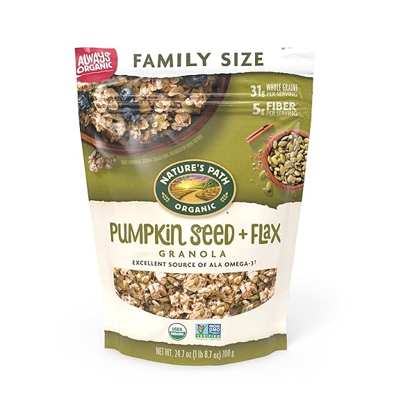 NATURE’S PATH ORGANIC PUMPKIN SEED + FLAX GRANOLA,...
