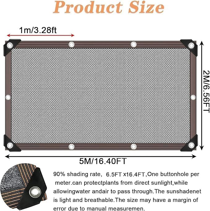 Schattierungsnetz 2x5M, Sonnenschutznetz mit Ösen, Sichtschutzgewebe 90% Schattierwirkung, Sonnenschutznetz Gewächshaus, Schattennetz Garten, Sonnenschutz Netz Schwarz von Sunshine Smile