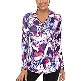 LURANEE Womens UPF 50+ Long Sleeve 1/4 Zip Pullover Athletic Hiking Running Workout Tops