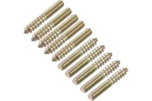 uxcell M6 Hanger Bolts Length 1-5/8"(40mm) Double Headed Bolts Self-Tapping Screw 6mm Wood Joint Furniture Legs 10pcs