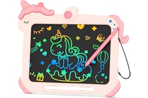 bravokids LCD Writing Tablet for Kids, 8.5 Inch Toddler Doodle Board Drawing Tablet, Educational and Learning Toys Unicorn Toys, Christmas Birthday Gifts for Girls Boys 3 4 5 6 7 8 Year Old (Pink)