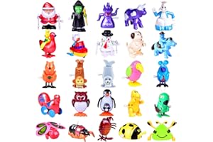 FUN LITTLE TOYS Wind Up Toys 25 PCs Assorted Animal Toys for Kid Party Favors, Pinata Filler Carniva Prizes Classroom Incentive Reward (Contents and Color May Vary)