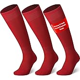 Ninsone 3 Pairs Soccer Baseball Sock, Youth Men and Women Knee High Softball Football Socks for Sports
