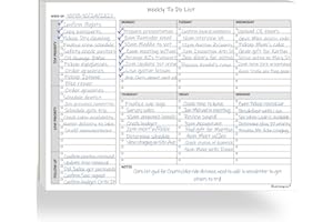 LIFE CHARGE Weekly To Do List Notepad, 60 Page Task Planning Pad w/Daily Checklist, Priority Todo Checkbox & Notes. Desk Notebook to Organize Office 11 X 8.5