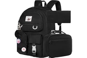 3PCS Backpacks for Girls, 16 inch Elementary School Laptop Bag College Bookbag, Anti Theft Daypack Set for Teens Students Wom