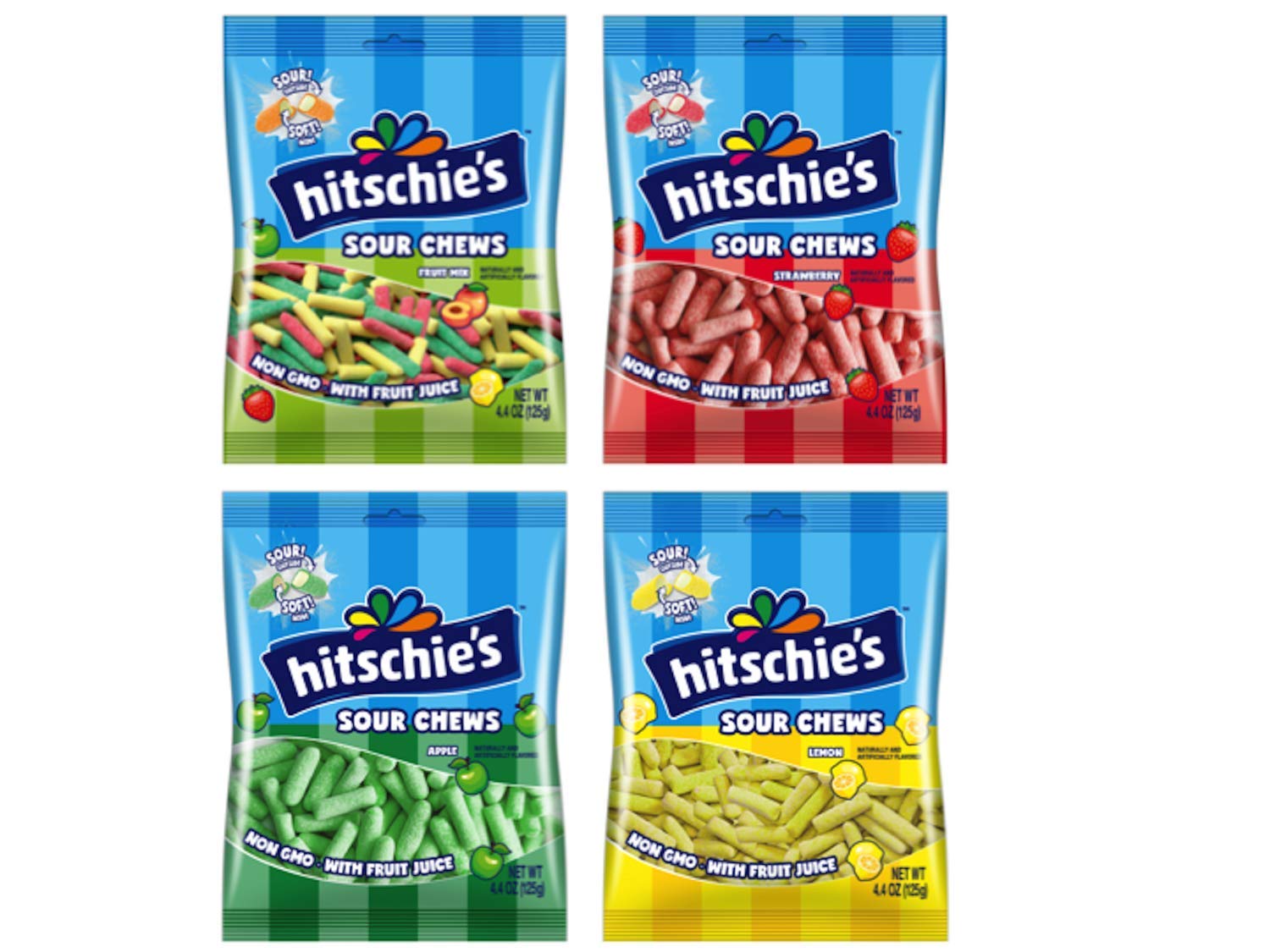 Buy (8 bags x 125g) Hitschie's Sour Chews assortment 4.4 oz Hitschies