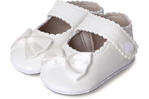 AGJ Baby Girls Baptism Shoes Toddler Bowknot Mary Jane Shoes