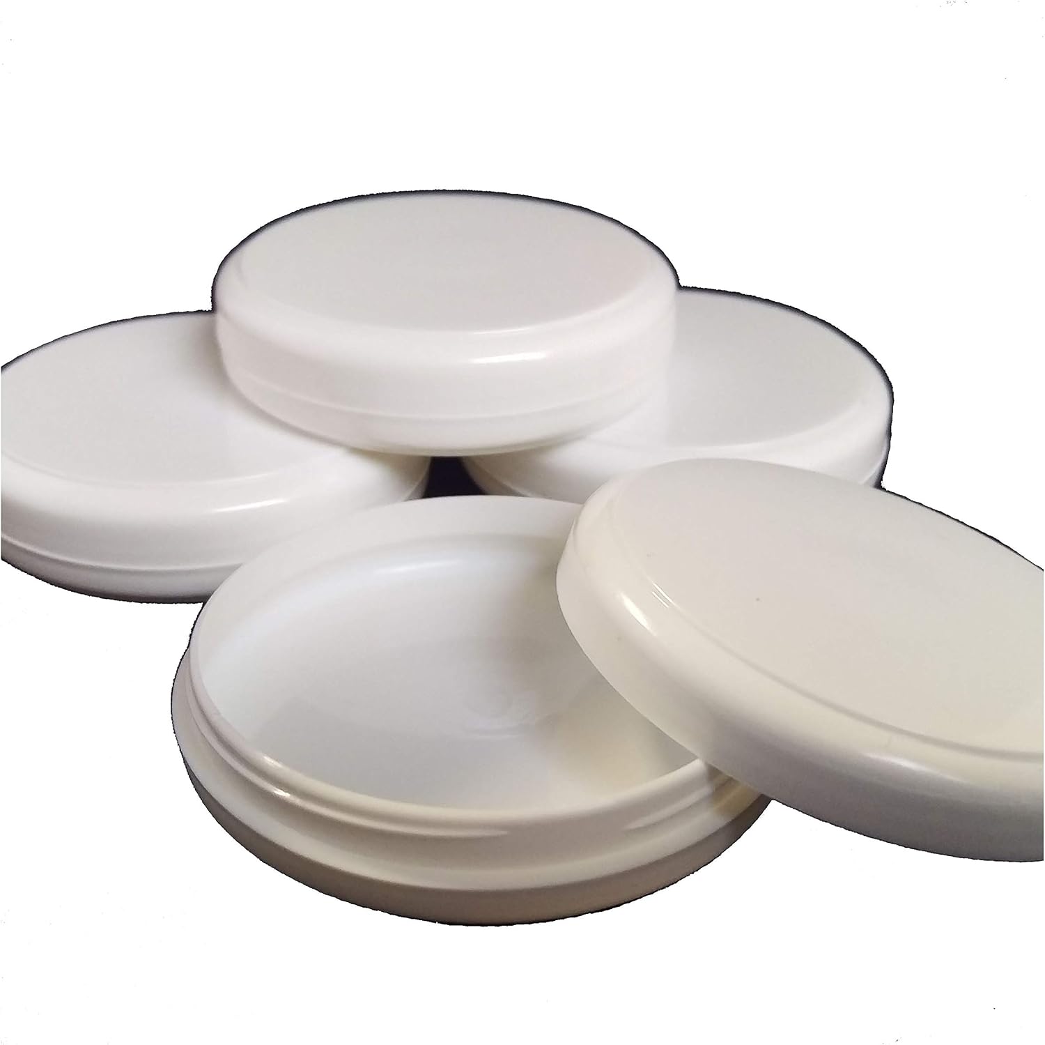 3 x 25ml Empty White Plastic Jars Low Profile - Only 17mm High - Large Letter - (Cosmetic/Cream/Sample Squat Plastic Pot)