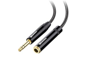 Cable Matters Braided 1/4 Inch Extension Cable 12 ft (1/4 TRS to 1/4 Inch Male to Female Cable)