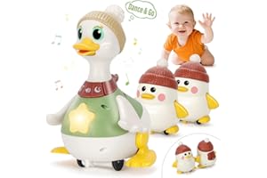 Hestiasko Musical Dancing Duck Toy for Babies 6-36 Months – Crawling & Tummy Time Toy Set with Mama and Baby Ducks, Interacti