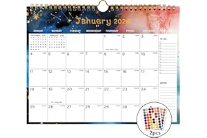 HJCTOY 2026-2027 Wall Calendar - Includes January 2026 to June 2027, 18-Month Paper Wall Calendar 11 x 8.5 Inches.Thick Paper with Julian Dates and Block for New Year and Christmas Holidays To-dos ＆ Notes (I)