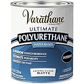 Varathane Water-Based Ultimate Matte Polyurethane | Water-Based, Crystal Clear Interior Wood Protection, Fast Dry Time, Scratch Resistance, Covers Up to 125 Sq Ft, Quart