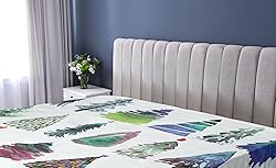 Ambesonne Christmas Fitted Sheet, Watercolor