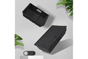 FanpBow 2024 Tesla Model Y Organizer Under Seat Storage Box with Cover, 2PCS Felt Storage Tray Bins Fit Tesla Model Y Accessories 2023-2020