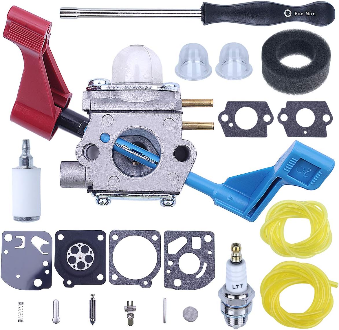 C1U-W12A Carburetor for Poulan FL1500 FL1500LE 952711486 Craftsman with Adjusting Tool Air Fuel Filter Line Tune Up Kit Gas Leaf Blower 530071629 C1U-W12B - Image 5