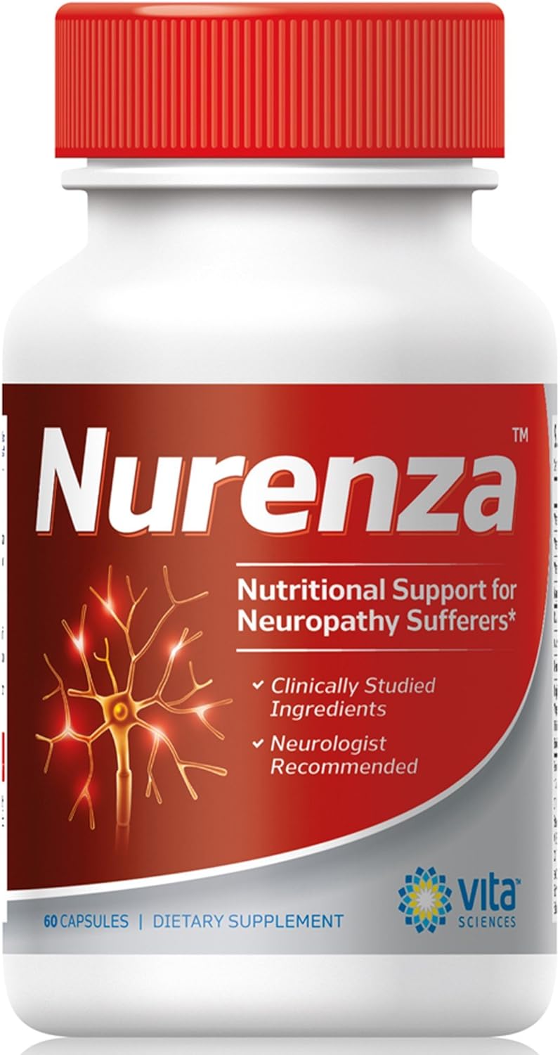 Neuropathy Supplement Nerve Pain Relief - Natural R-ALA Form 10x The Strength Than The Synthetic Alpha Lipoic Acid | Nerve Pain Relief in Feet, Hands, Legs, Toes Nerve Renew Repair Vitamins | Nurenza: Health & Personal Care