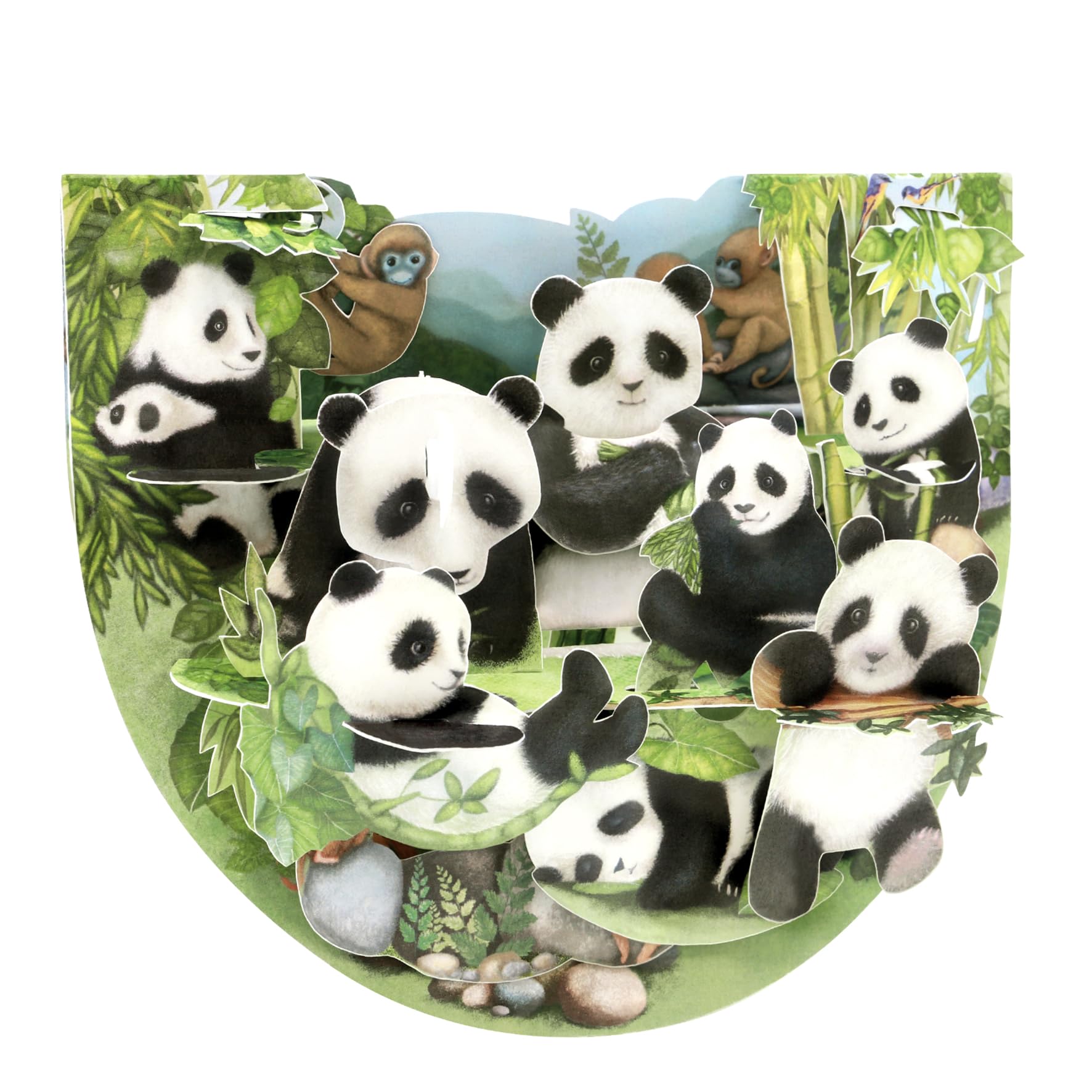 SANTORO Popnrock, 3D Pop Up Greeting Card - Pandas - For Her, Him, Kids, Girls | Panda Birthday Card