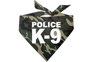 TEES & TAILS Police K-9 Costume Halloween Dog Bandana (Camo, OS 93)