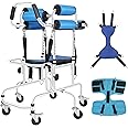 6-Wheels Walkers Disabled Children Cerebral Palsy Disabled Kids Walker, Upgrade Double Cushion Auxiliary Equipment Rehabilitation Standing Walking Aid for Lower Limb Training and Assis