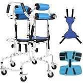 6-Wheels Kids Walker, Adjustable Double Cushion Standing Aid | For Children With Mobility Needs, Including Cerebral Palsy. Supports Lower Limb Training And Standing Walking Practice
