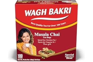 Wagh Bakri Masala Chai Tea Bags, 100 Tea bags of Special International Blend, 200 grams