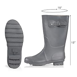 NORTY Waterproof Rain Boots for Women Size 6, Mid