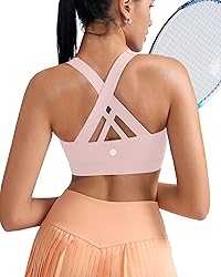 RUNNING GIRL Sports Bra for Women, Criss-Cross Back