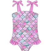 Vieille Toddler Girls Swimsuits Ruffle Bathing Suits One Piece Swimwear 2-6T