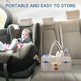 Maliton Nappy Caddy Khaki 13x9x7in with Removable Dividers Baby Organizer view 8