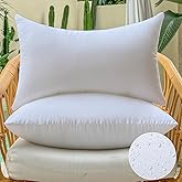 OTPIPCS 12 x 20 Outdoor Pillow Insert Set of 2 Lumbar Throw Pillow Inserts Waterproof for Couch Porch Outside Patio Furniture Decorative Pillows White Rectangle Sofa Cushion Stuffer
