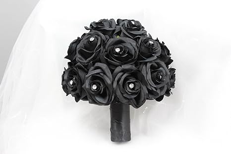 Amazon Com Angel Isabella Wedding Bouquet Black Rose And Black Ribbon Home Kitchen Amazon Com Angel Isabella Wedding Bouquet Black Rose And Black Ribbon Home Kitchen