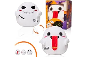PQJSJDR Halloween Stuffed Animal Ghost Plush,Trick or Treat Halloween Toys Gifts 9.4 inches Throw Ghost Pillow Double Side Cute Doll forAdult Kids Baby Toddlers Girls Boys Home Birthday Party Decorations-1Pcs
