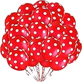Sumind 100 Pieces Polka Dots Balloons Black Red Latex Balloons Ladybug Strawberry Decorations for Party Decor Birthday Wedding Supplies(12 Inch,White Dots)