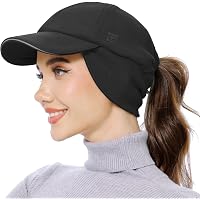 GADIEMKENSD Fleece Winter Hats for Women Reflective Ponytail  display picture 1