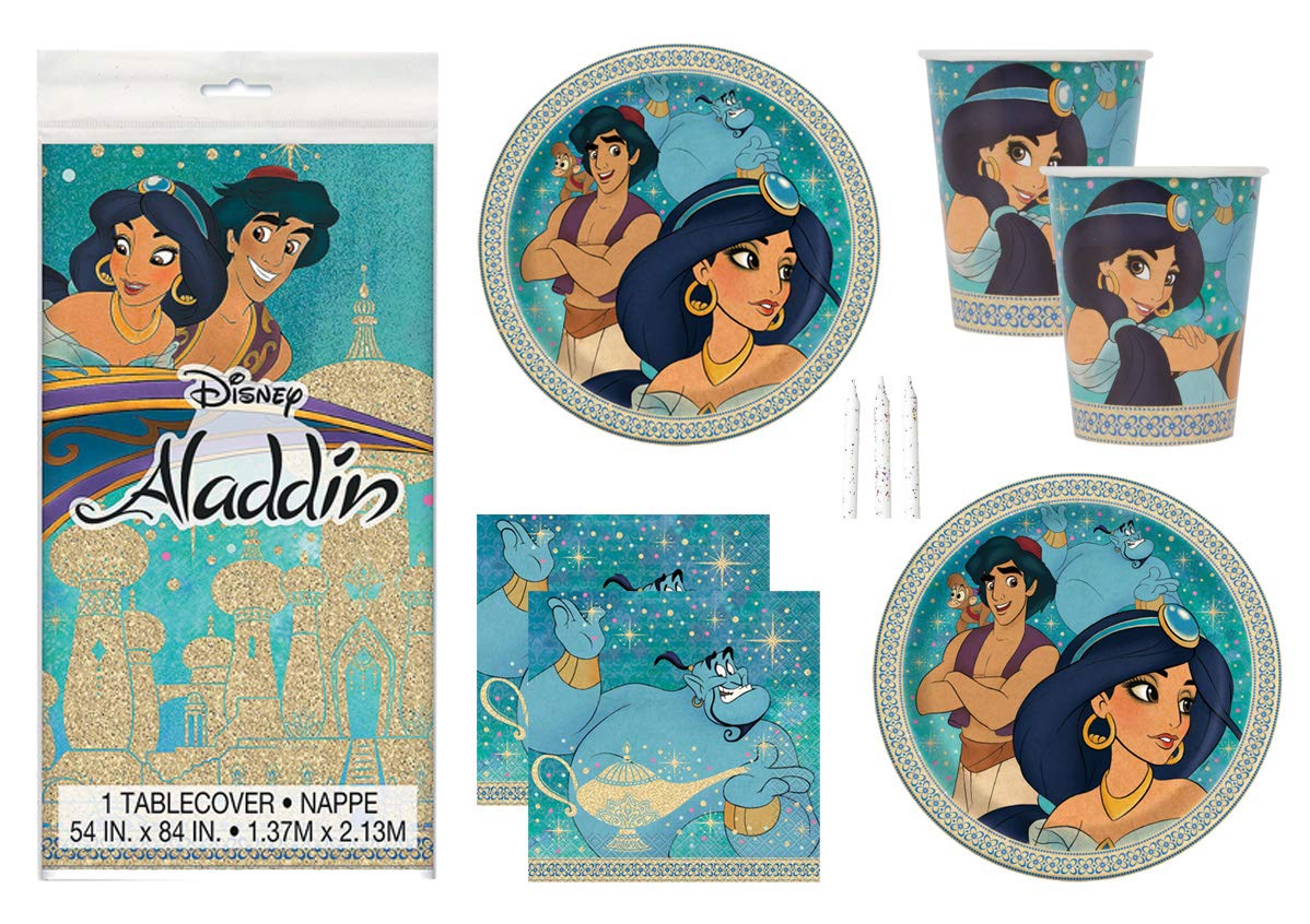 Aladdin Theme Birthday Party Supplies Set Serves 16 Tablecover