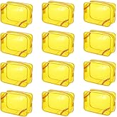 Jaarssho 12 Pcs Softball Gifts Bags PVC Waterproof Clear Makeup Bag Organizer 18x12x6cm Zippered Pouch for Team Party Favors, Softball Sccessories for Girls, Coach Travel Storage (Yellow)