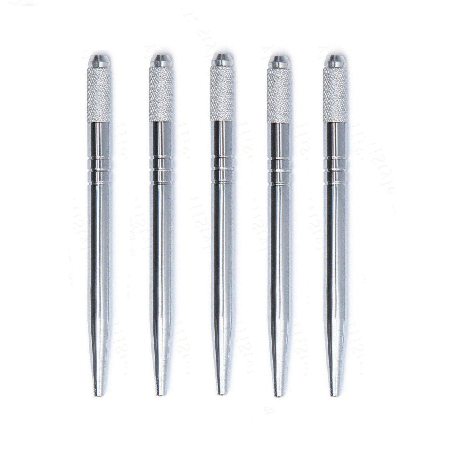 Pinkiou 3D Microblading Pen Silver Manual Tattoo Eyebrow Pen 5 Pieces For Permanent Makeup Supplies Machine Tool