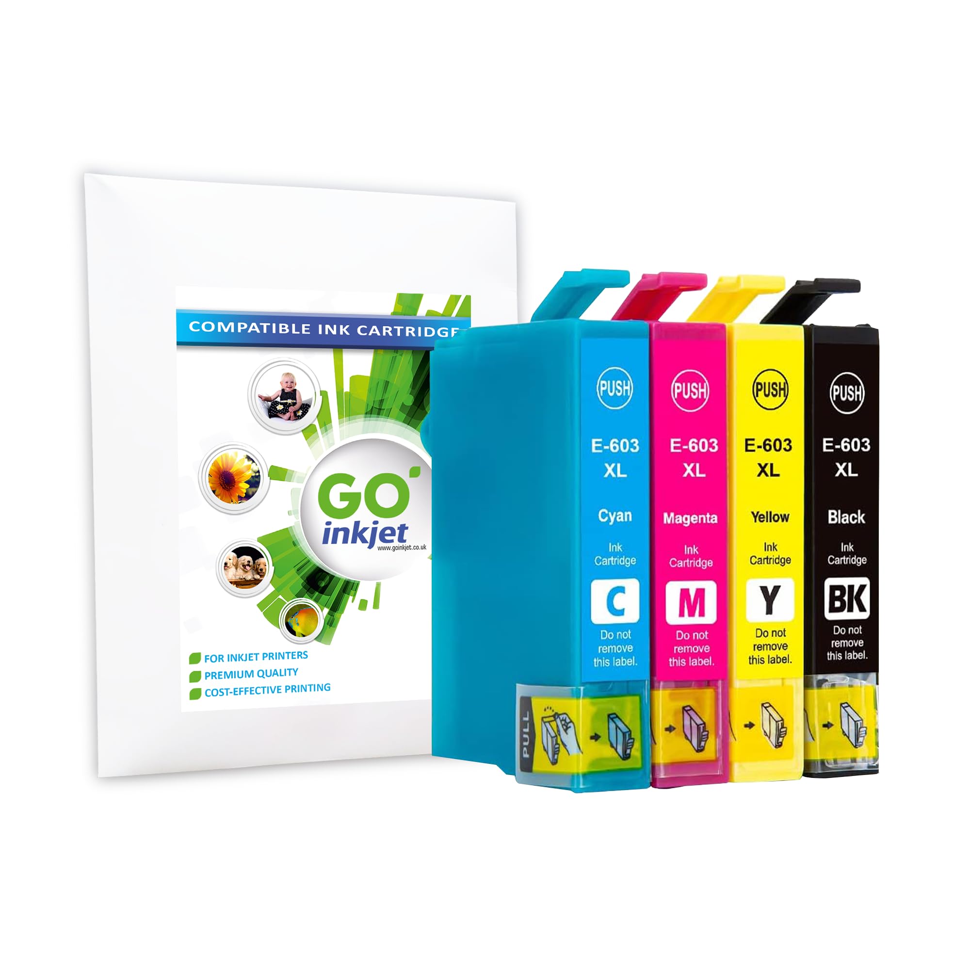 GO Inkjet 603XL Ink Cartridges Multipack Replacement for Epson 603 Ink Cartridges for XP2100 XP2105 XP3100 XP3105 XP4100 XP4105 XP4150 WF-2810DWF WF-2830DWF WF-2835DW Black Cyan Magenta Yellow