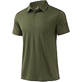 PINSPARK Mens Golf Shirt 3 Buttons Quick Dry Polo Shirts for Men Short Sleeve Casual Stylish Collared Polo Shirts