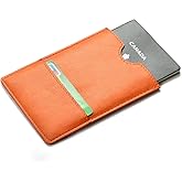 XEYOU Passport Holder Cover - Ultra Slim Premium Vegan Leather Travel Wallet Case Cover (Orange)