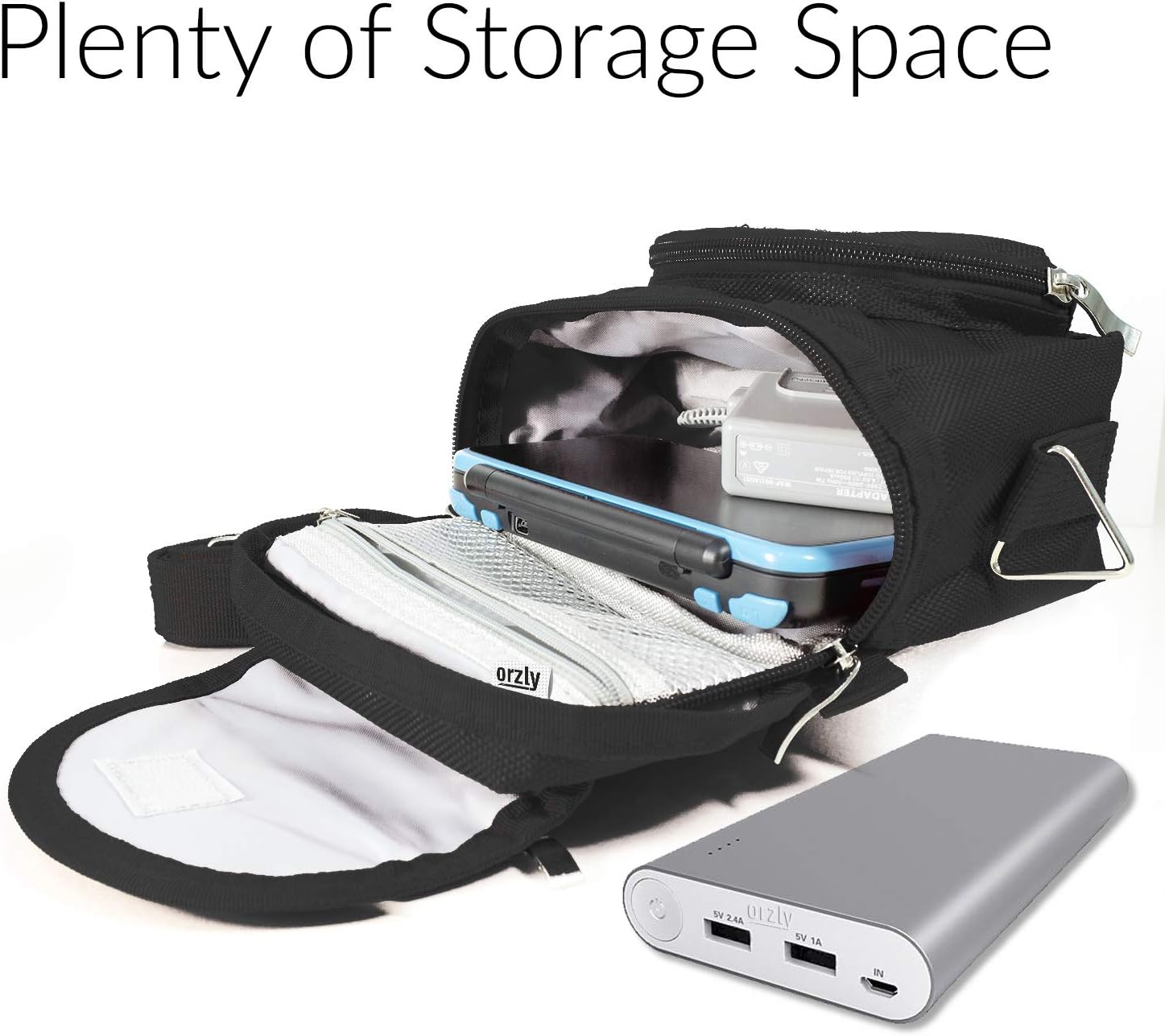 G-HUB Travel bag with Shoulder Strap, Carry Handle, Belt Loop for Nintendo DS Consoles DS / 3DS / DS Lite / 3DS XL / DSi - Black: Electronics