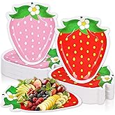 FYSUIMU 50 Pcs Strawberry Paper Plates Berry First Birthday Disposable Paper Plates Fruit Strawberry Summer Party Supplies for Birthday Wedding Baby Shower Bachelorette