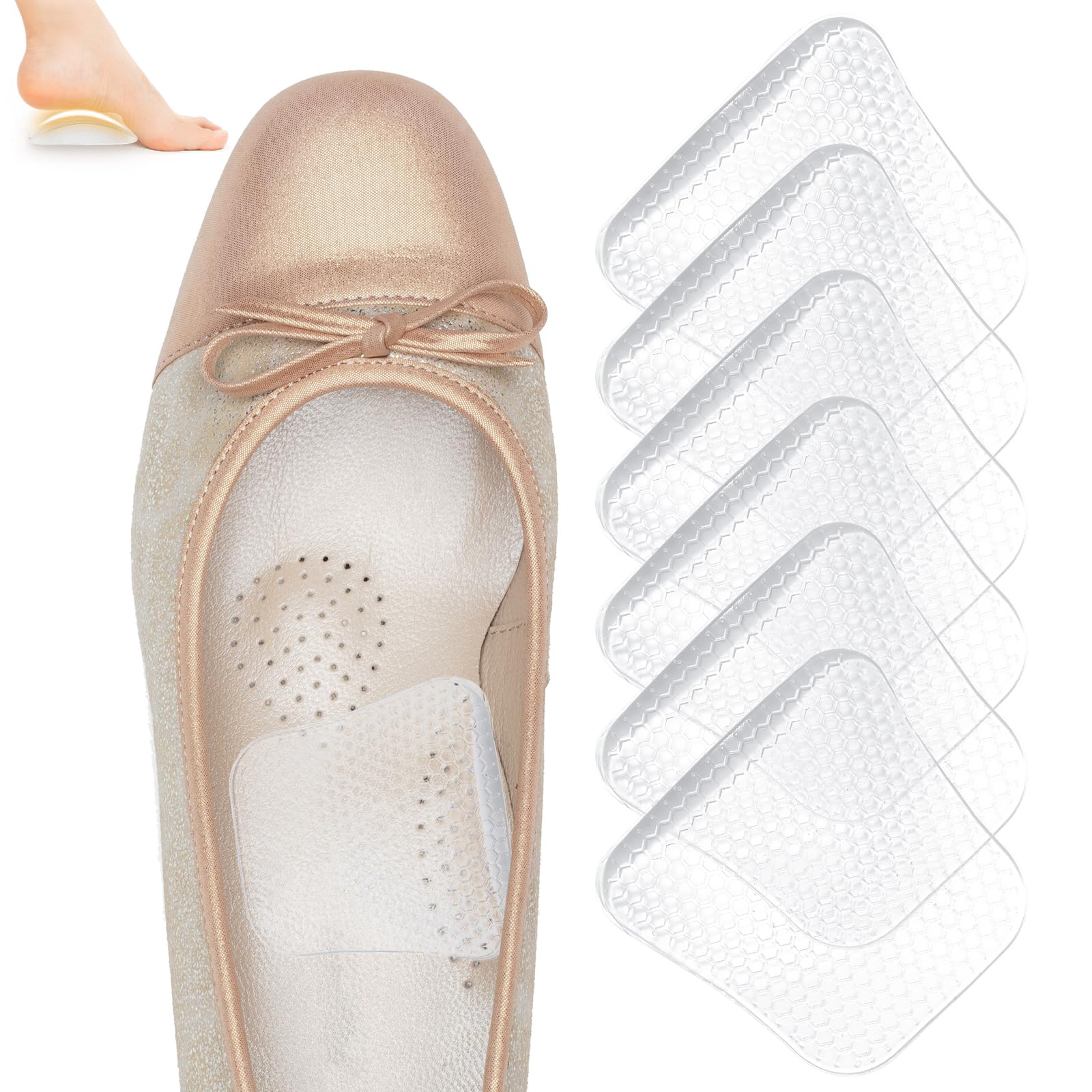 Photo 1 of Nuanchu 3 Pair Arch Support Inserts for Women Flat Feet Gel Arch Inserts Non-Slip Support Pads for Pressure Relief