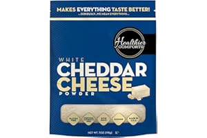 Healthier Comforts White Cheddar Cheese Powder | Gluten Free, Kosher, Keto-Friendly, Non-GMO, Antibiotic & Hormone Free | Perfect for Popcorn Seasoning, Mac and Cheese, Pasta & Sauces | Made in USA (7 oz)