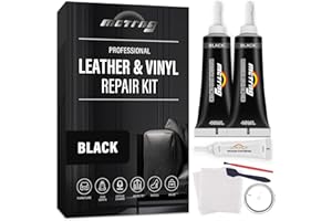 MCTRHG Black Leather Seat Repair Kit for Cars, Auto Vinyl Seat Repair Kit for Car Steering Wheel, Dashboard, Console, Fix Tear, Burn Hole, Crack on Car Upholstery, Faux, Artificial, Genuine Pleather
