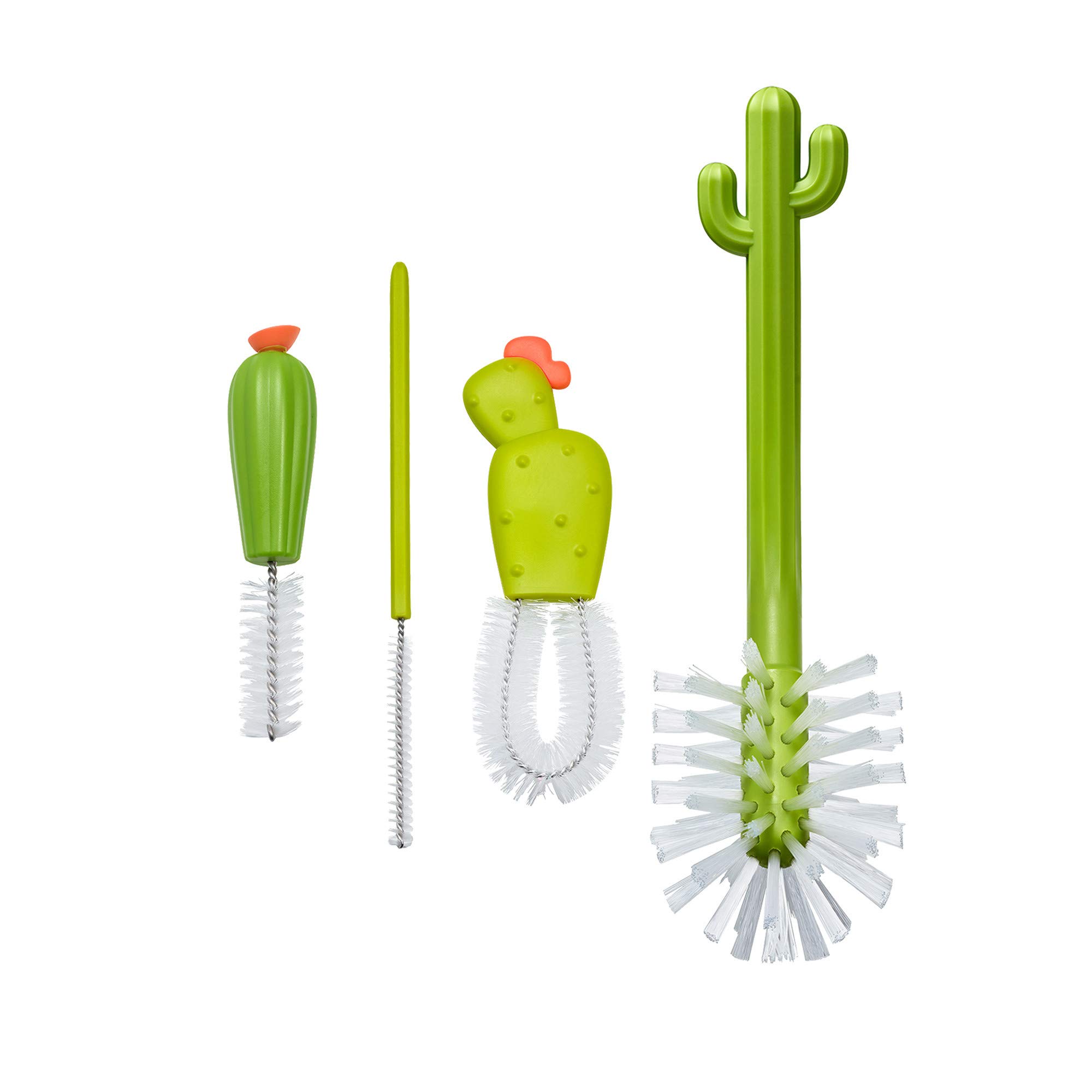 Boon Cacti Bottle Cleaning Brush Replacement Set, 4-Piece, Green