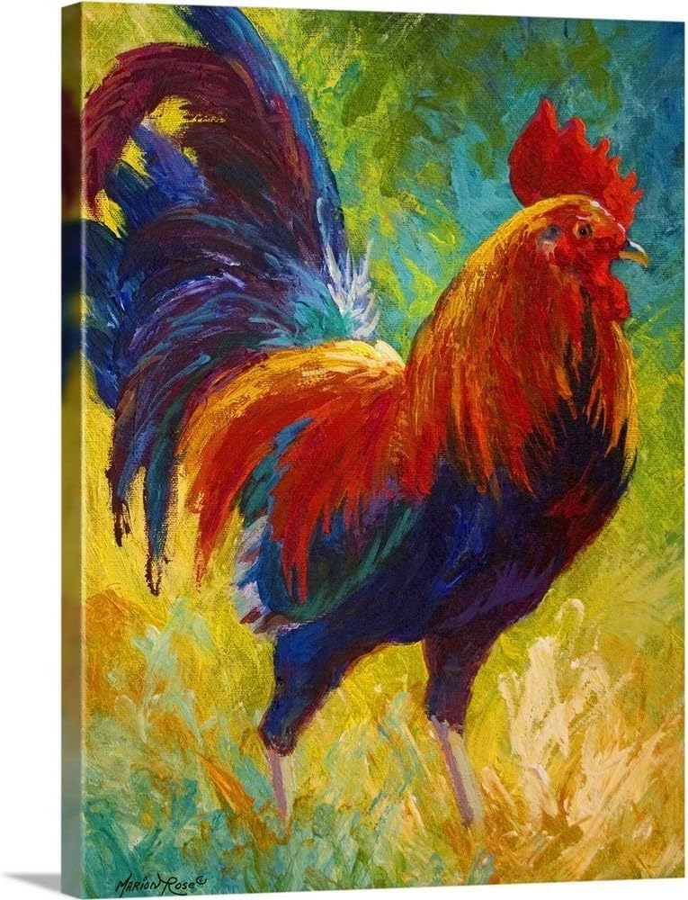 Hot Shot Rooster Canvas Wall Art Print, 18"x24"x1.25"
