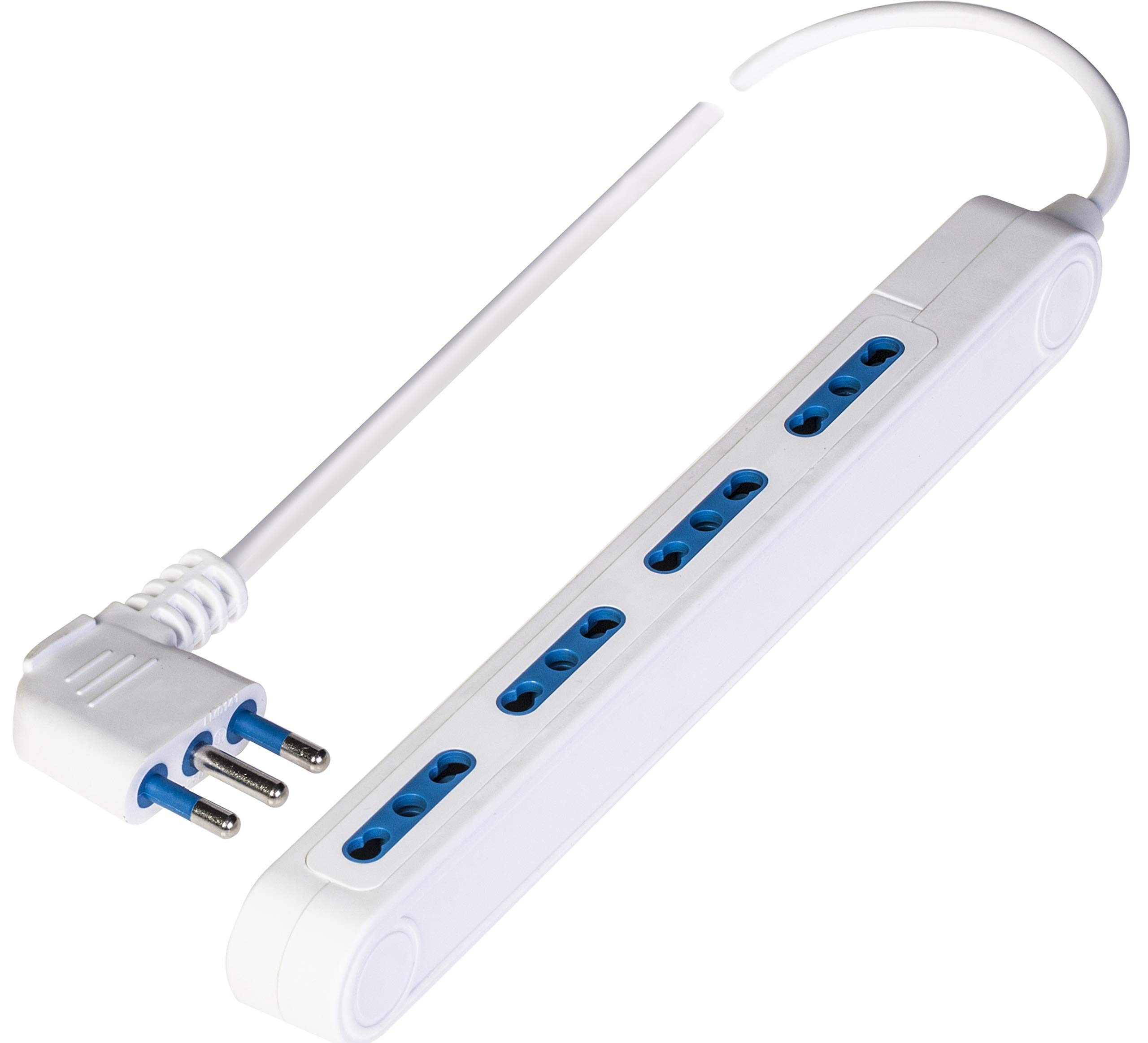 Poly pool PP2522 Spaziozero Multi Plug with 16 A Large Plug and 4 Bivalenti Sockets 1.5 m White Cable