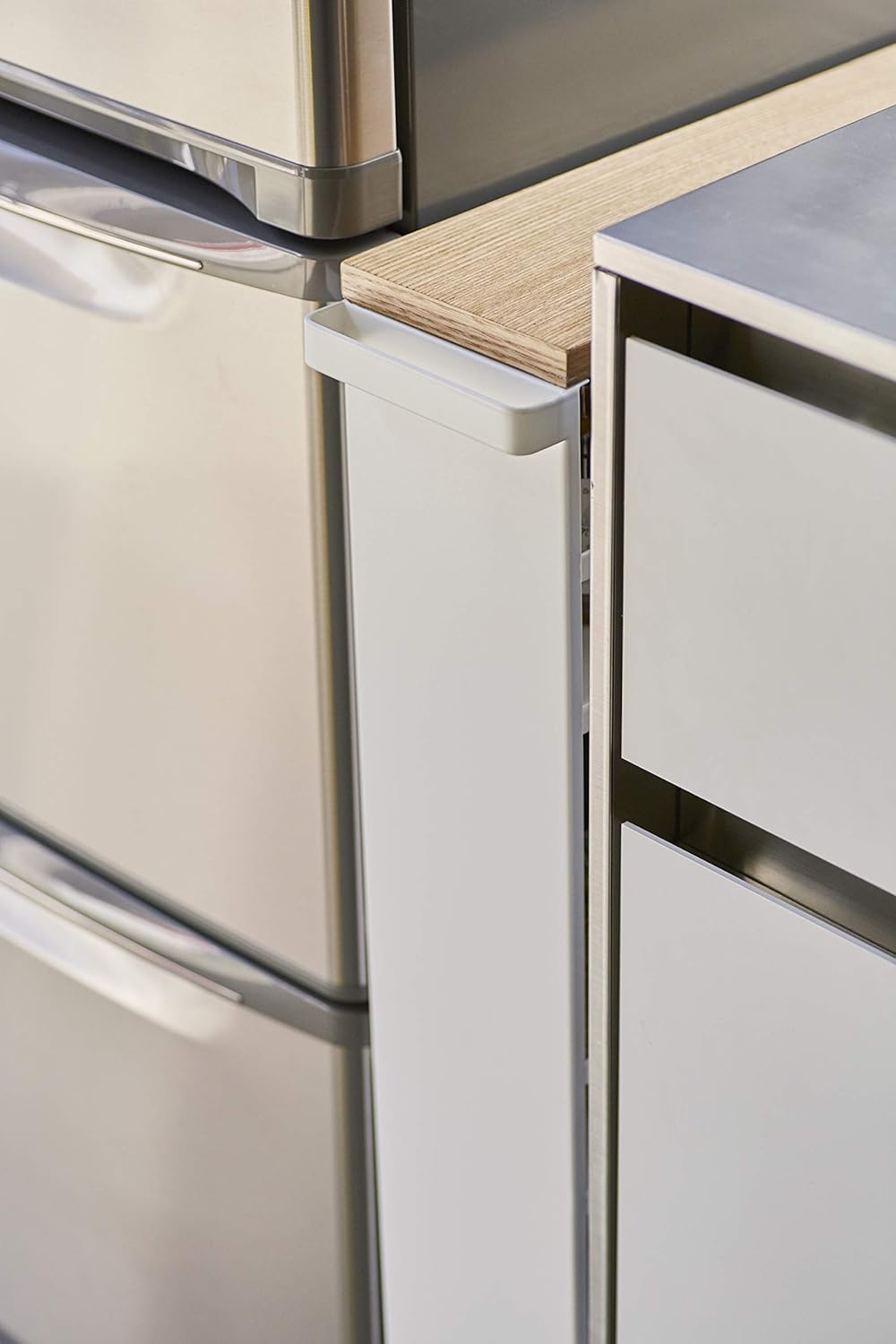 YAMAZAKI home Tower Rolling Slim Storage Cart With Handle White: Furniture & Decor